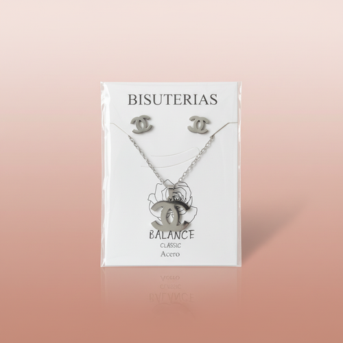 Balance Classic – Conjunto Collar y Pendientes de Acero
